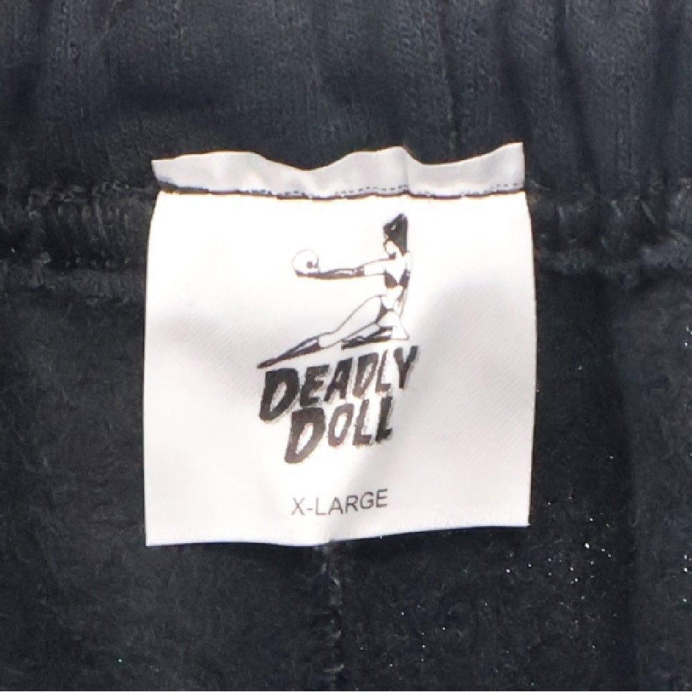 Deadly Doll(デッドリードール) Watermelon Sweatpants ロゴプリントスウェットパンツ ブラック