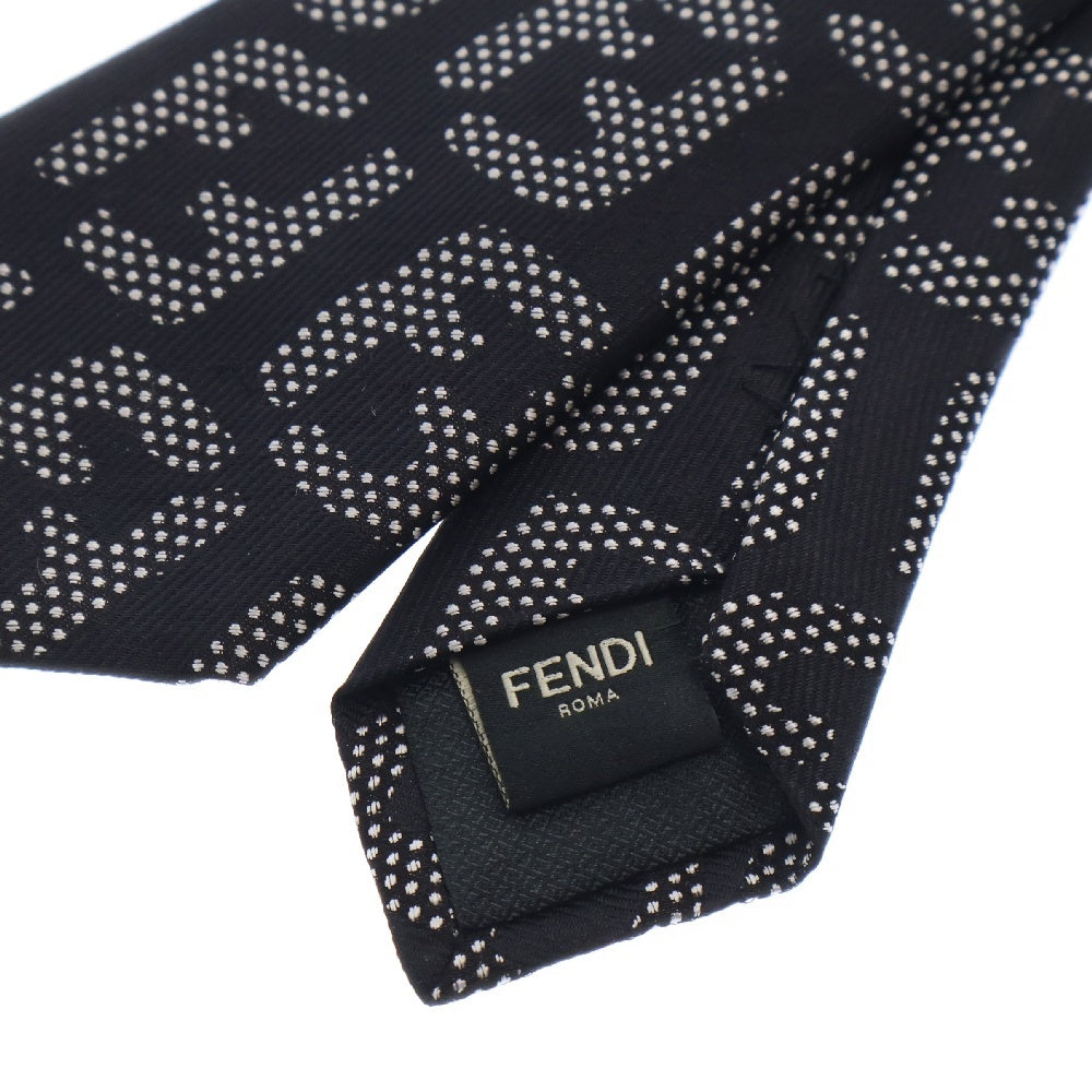 FENDI(フェンディ) FFロゴ総柄 シルクネクタイ ブラック