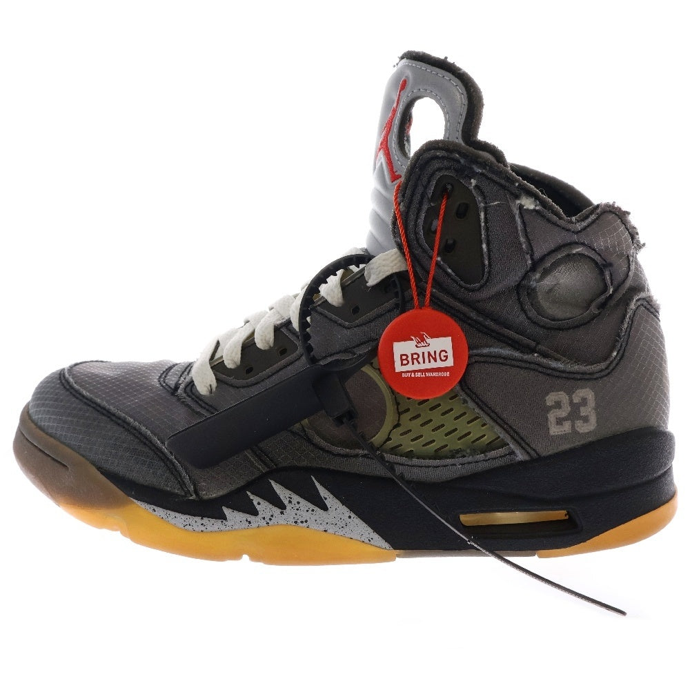NIKE(ナイキ) ×OFF-WHITE AIR JORDAN 5 RETRO SP CT8480-001 オフホワイト エアジョーダン5 ハイカットスニーカー ブラック US6.5/24.5cm