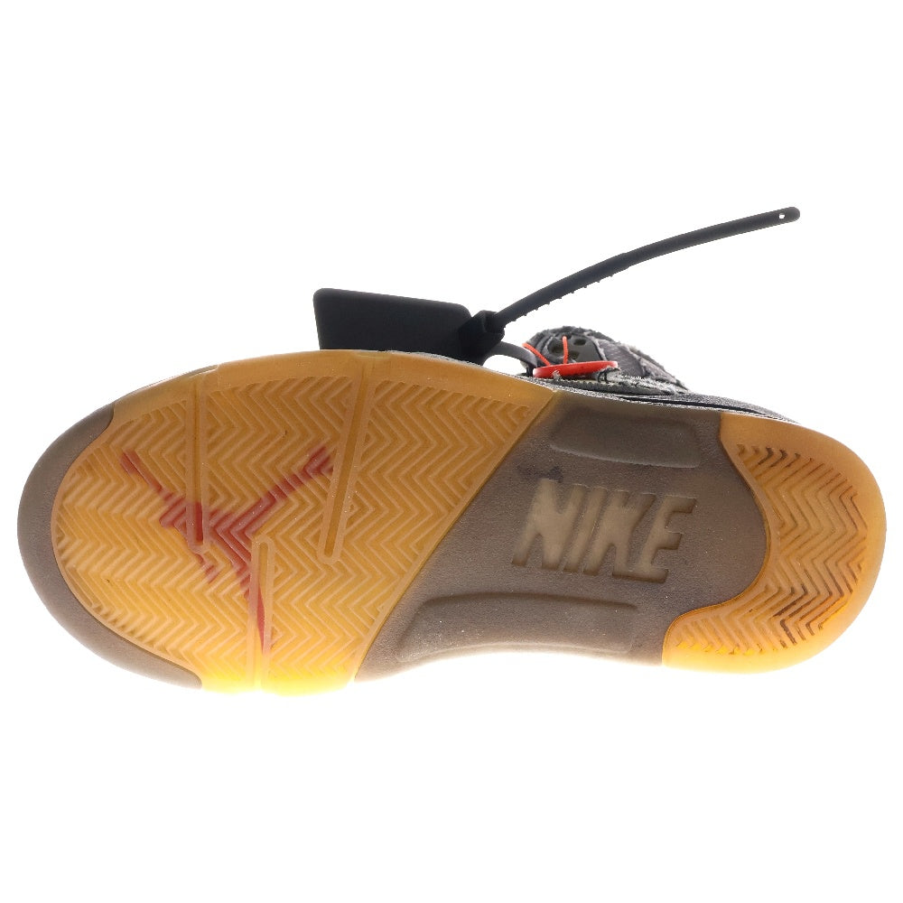 NIKE(ナイキ) ×OFF-WHITE AIR JORDAN 5 RETRO SP CT8480-001 オフホワイト エアジョーダン5 ハイカットスニーカー ブラック US6.5/24.5cm