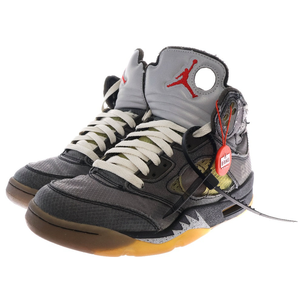 NIKE(ナイキ) ×OFF-WHITE AIR JORDAN 5 RETRO SP CT8480-001 オフホワイト エアジョーダン5 ハイカットスニーカー ブラック US6.5/24.5cm