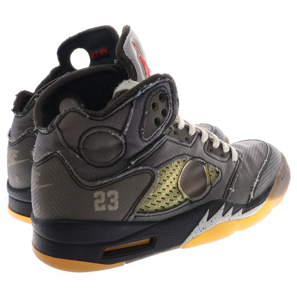 NIKE(ナイキ) ×OFF-WHITE AIR JORDAN 5 RETRO SP CT8480-001 オフホワイト エアジョーダン5 ハイカットスニーカー ブラック US6.5/24.5cm