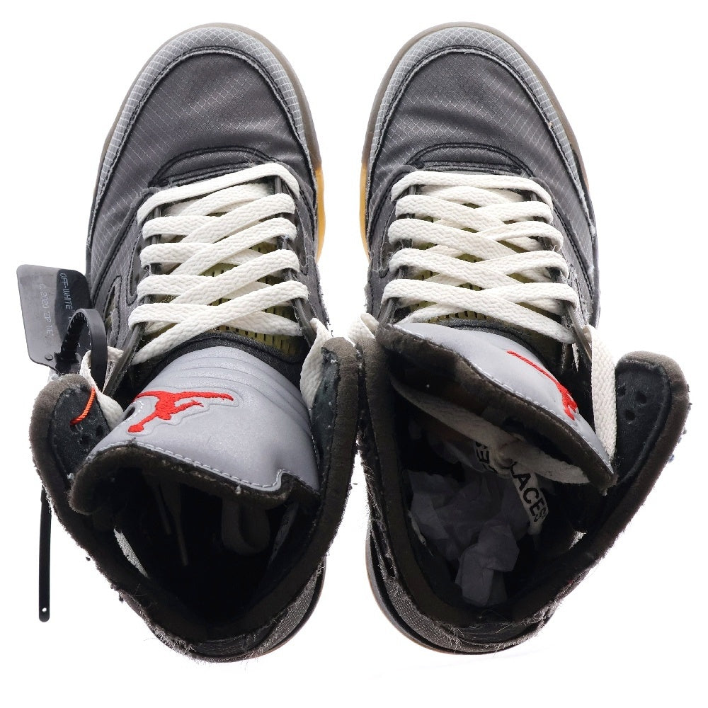 NIKE(ナイキ) ×OFF-WHITE AIR JORDAN 5 RETRO SP CT8480-001 オフホワイト エアジョーダン5 ハイカットスニーカー ブラック US6.5/24.5cm