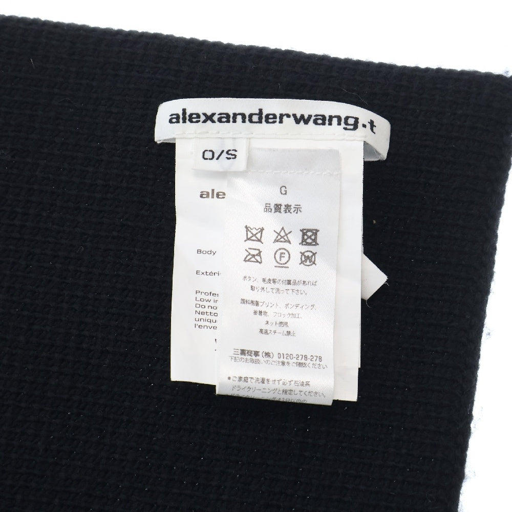 ALEXANDER WANG(アレキサンダーワン) フロントロゴ ニットマフラー ブラック 4KC4239058
