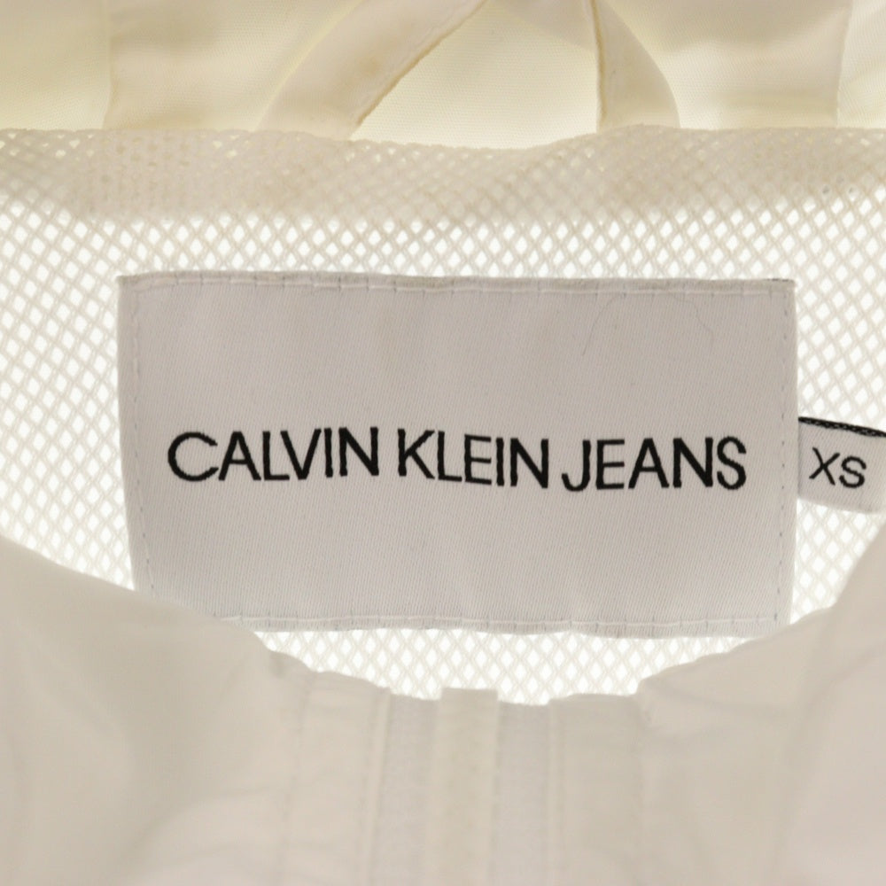 Calvin Klein Jeans(カルバンクラインジーンズ) ウインドブレーカー フード付き トラックジャケット ホワイト/ピンク