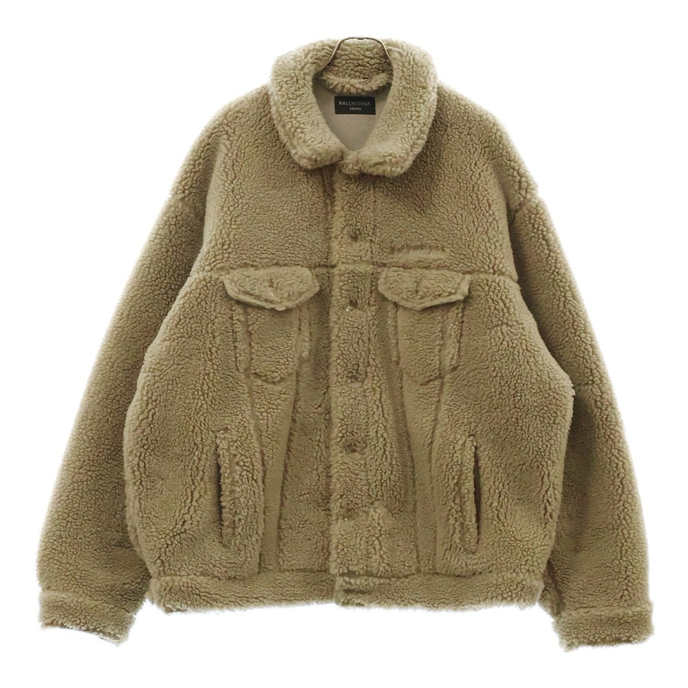 BALENCIAGA(バレンシアガ) オーバーサイズ フェイクムートン フリース ボアジャケット ブルゾン ベージュ 704464 TM026