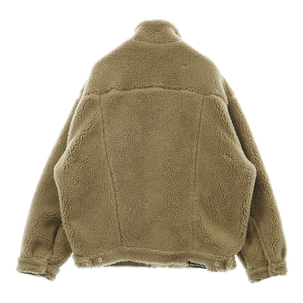 BALENCIAGA(バレンシアガ) オーバーサイズ フェイクムートン フリース ボアジャケット ブルゾン ベージュ 704464 TM026