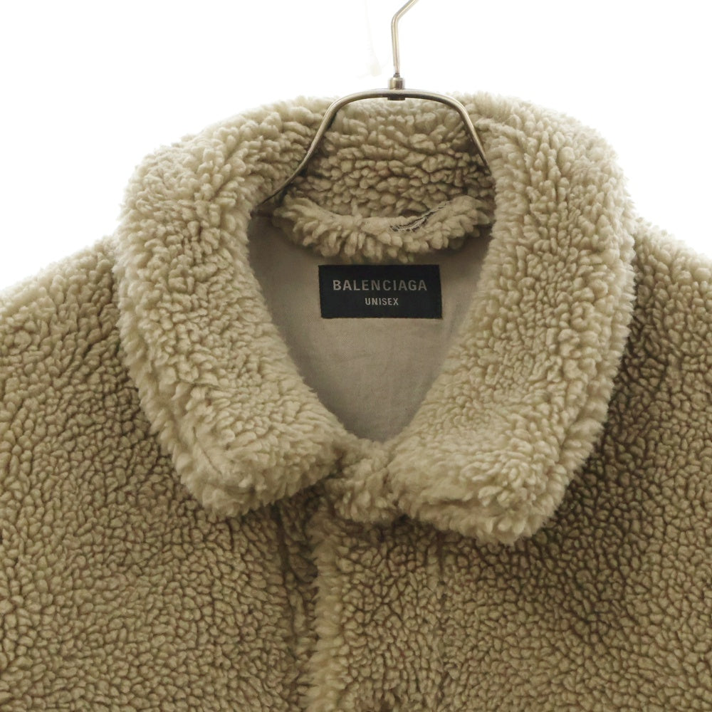 BALENCIAGA(バレンシアガ) オーバーサイズ フェイクムートン フリース ボアジャケット ブルゾン ベージュ 704464 TM026