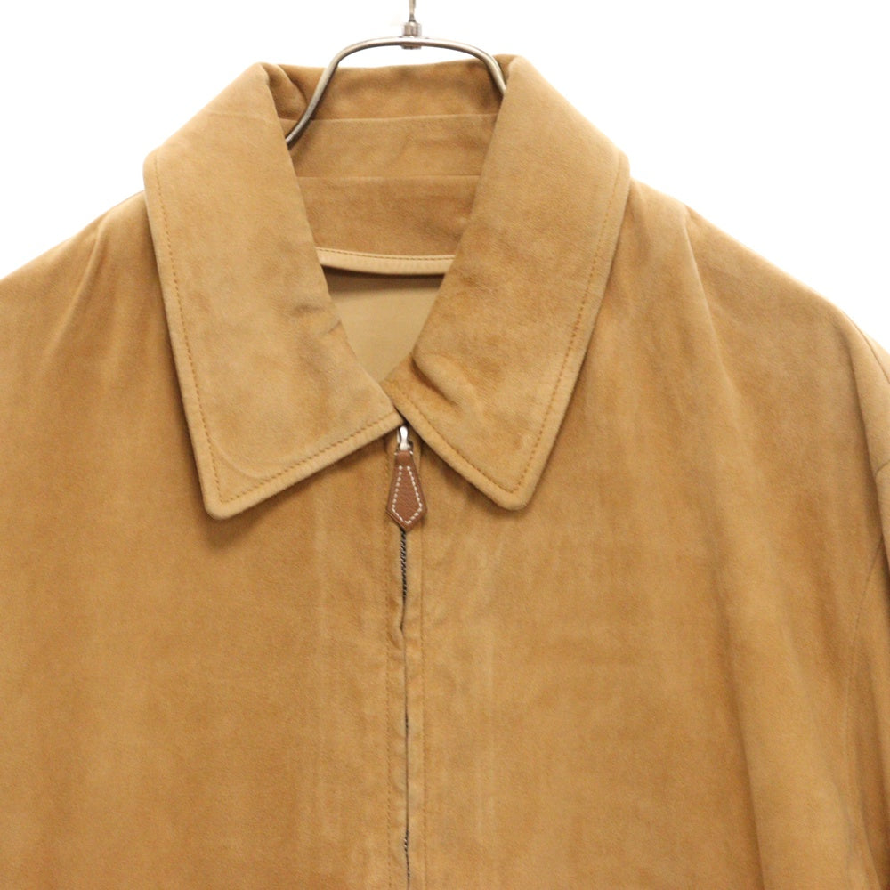 HERMES(エルメス) RENNE REINDEERSKIN RENO JACKET レインディアスキン 襟取り外し可能 スウェードジャケット ブラウン