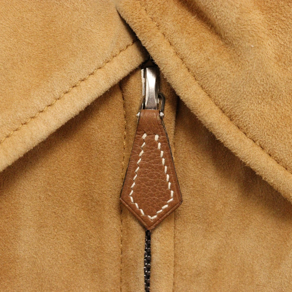 HERMES(エルメス) RENNE REINDEERSKIN RENO JACKET レインディアスキン 襟取り外し可能 スウェードジャケット ブラウン