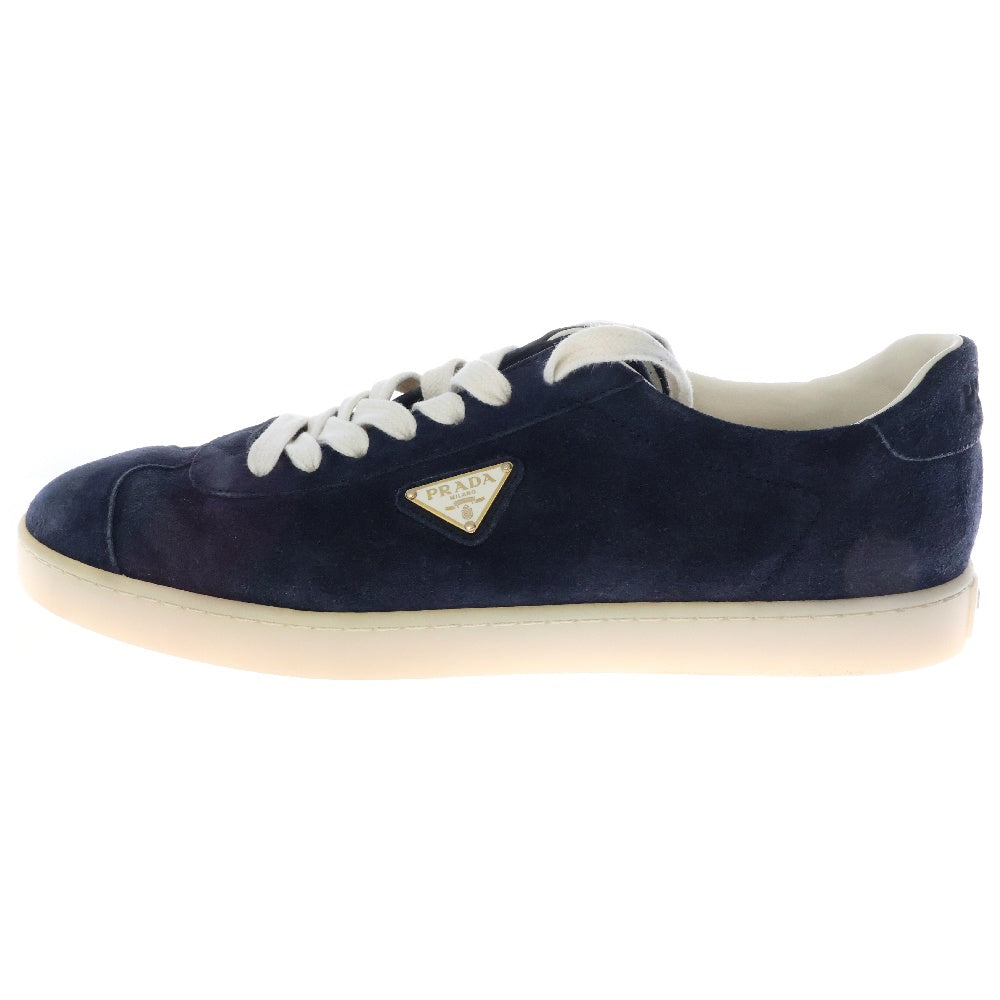 PRADA(プラダ) 三角ロゴプレート スエード ローカットスニーカー ネイビー 2EE394