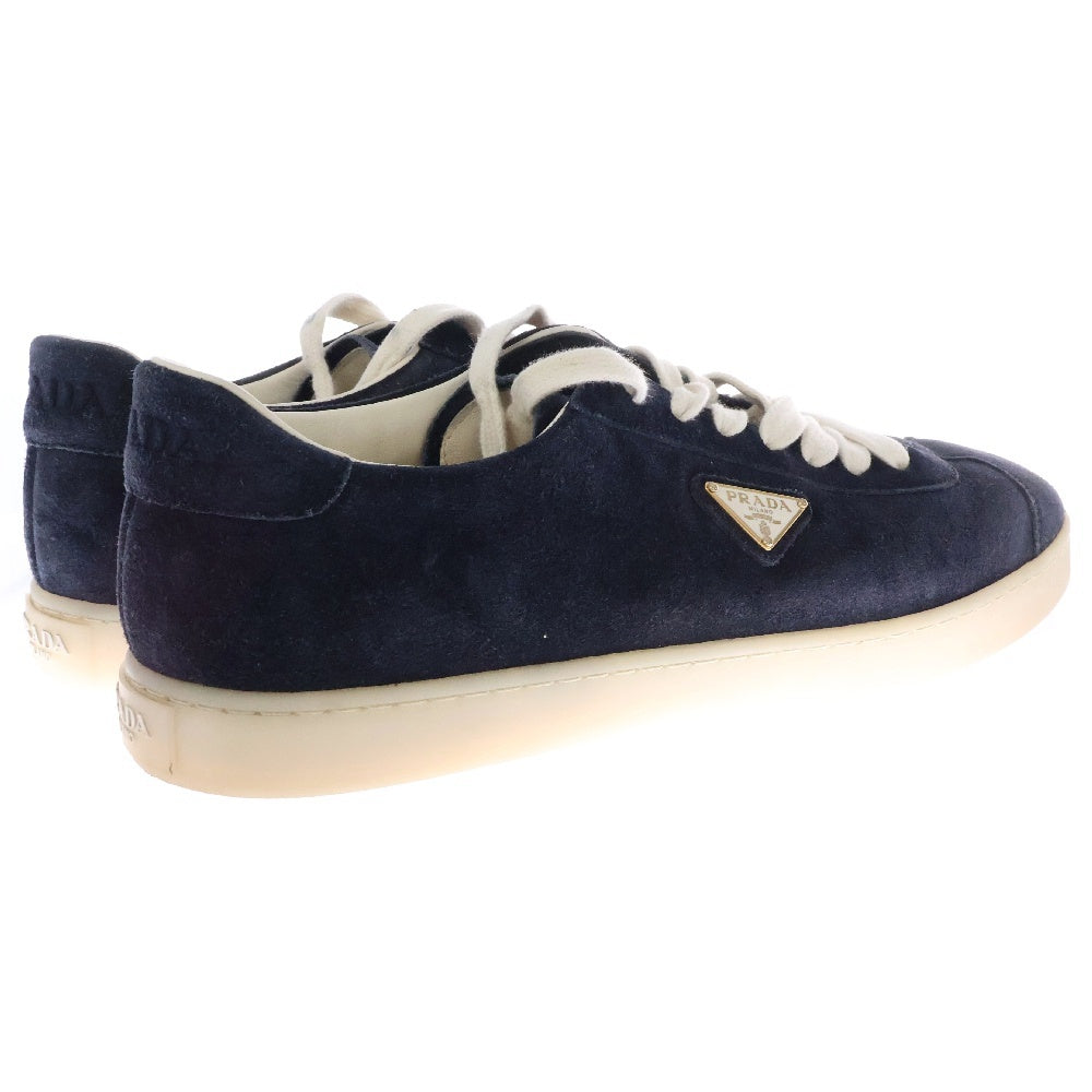 PRADA(プラダ) 三角ロゴプレート スエード ローカットスニーカー ネイビー 2EE394