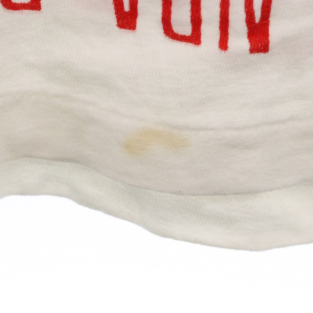VINTAGE(ヴィンテージ) 80s Chicago Bulls Championタグ 総柄プリント クルーネック 半袖Tシャツ ホワイト