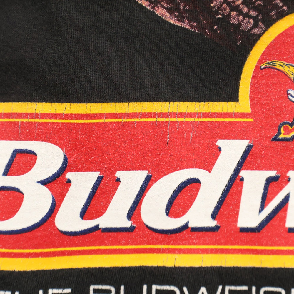 VINTAGE(ヴィンテージ) 90s Budweiser CHAMELEON バドワイザー カメレオン 両面プリント クルーネック 半袖Tシャツ ブラック