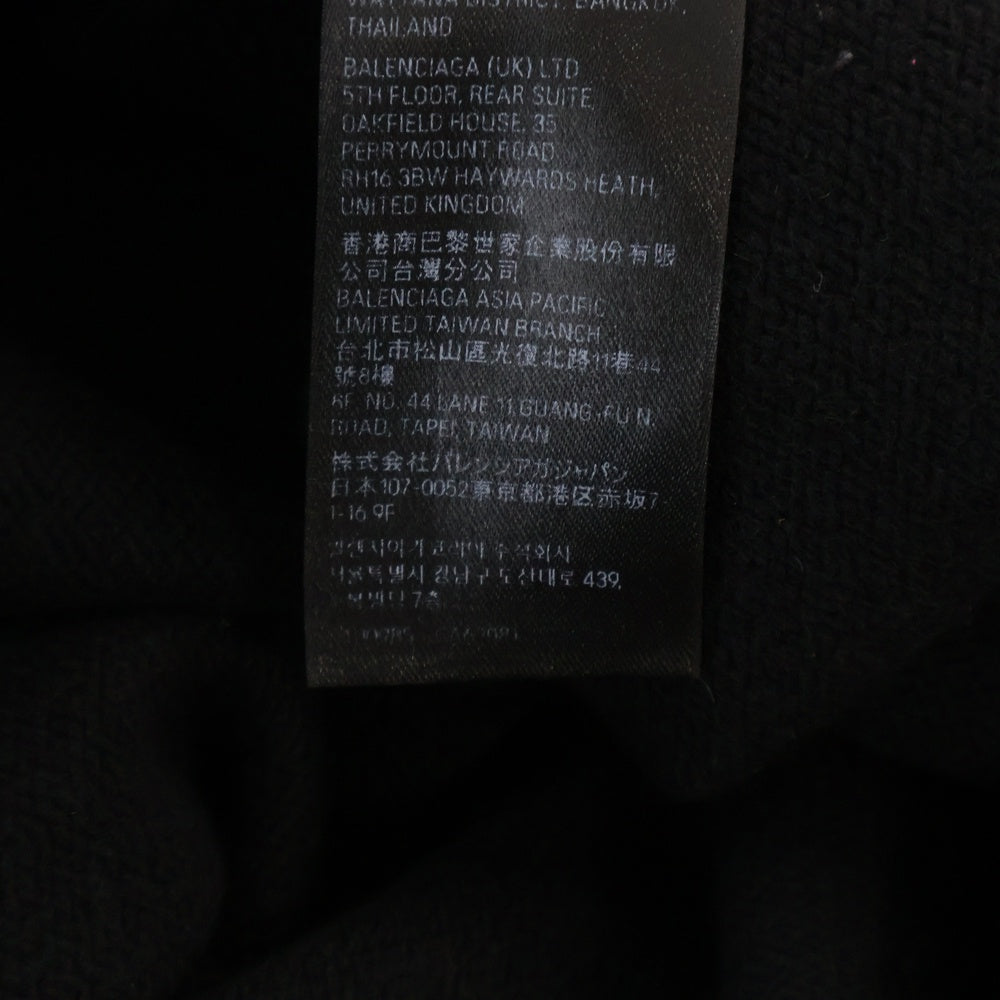 BALENCIAGA(バレンシアガ) 刺繍ロゴ カシミヤ クルーネック ニット ブラック 770830 T4141