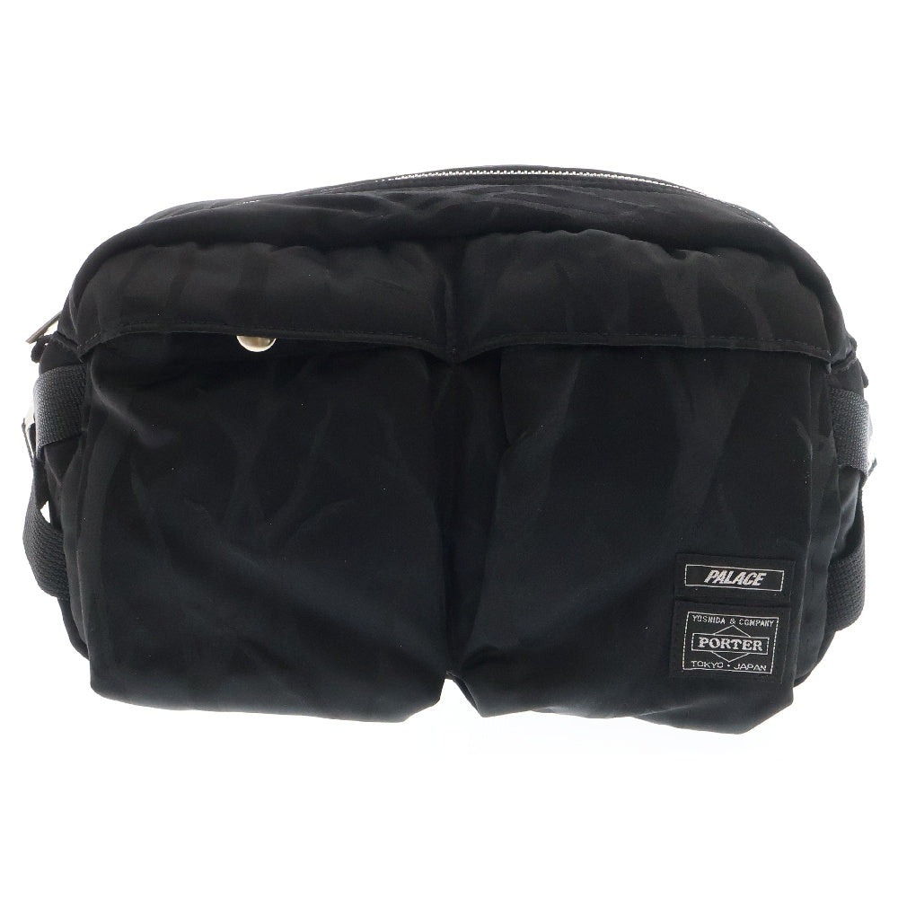 PORTER(ポーター) ×Palace Skateboards WAIST BAG ジャガード ナイロン ウエストバッグ ブラック