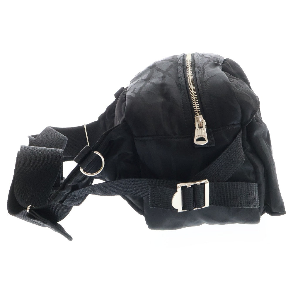 PORTER(ポーター) ×Palace Skateboards WAIST BAG ジャガード ナイロン ウエストバッグ ブラック