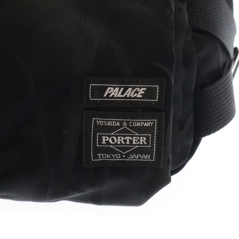PORTER(ポーター) ×Palace Skateboards WAIST BAG ジャガード ナイロン ウエストバッグ ブラック