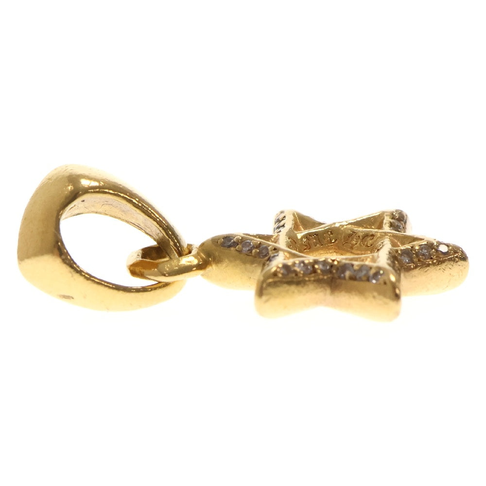 CHROME HEARTS(クロムハーツ) 22K STAR OF DAVID P/DMND スターオブダビデチャーム PAVEダイヤ ゴールドネックレストップ ゴールド