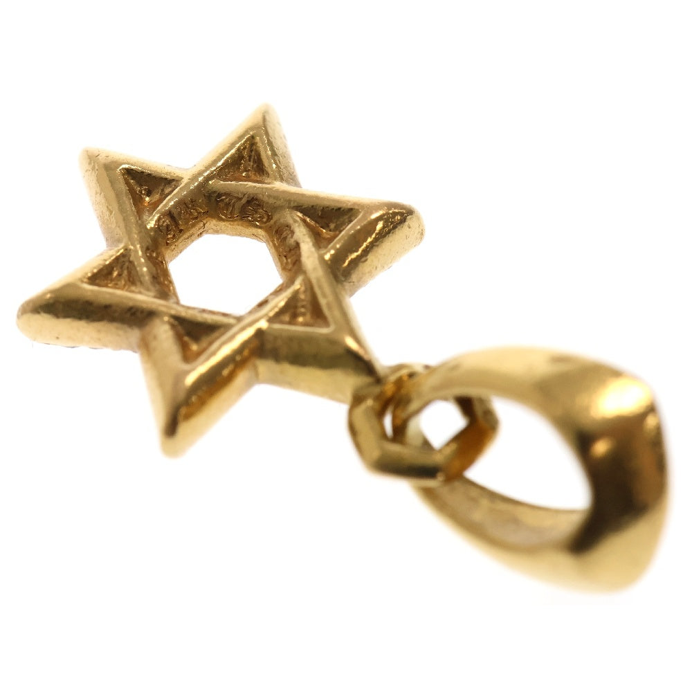 CHROME HEARTS(クロムハーツ) 22K STAR OF DAVID P/DMND スターオブダビデチャーム PAVEダイヤ ゴールドネックレストップ ゴールド