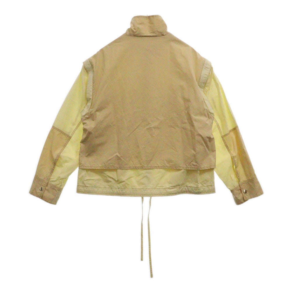 JIL SANDER +(ジルサンダープラス) ZIP SLEEVE PANELLED WINDBREAKER ウィンドブレーカージャケット イエロー