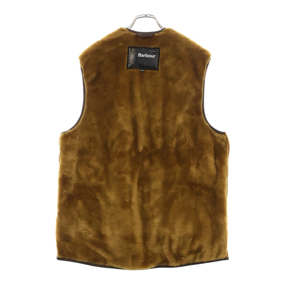 Barbour(バブアー) WARM PILE WAISTCOAT ZIP LINER リバーシブル ライナー ベスト ブラウン MLI0004