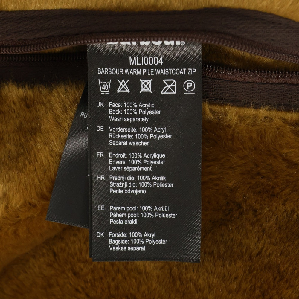 Barbour(バブアー) WARM PILE WAISTCOAT ZIP LINER リバーシブル ライナー ベスト ブラウン MLI0004