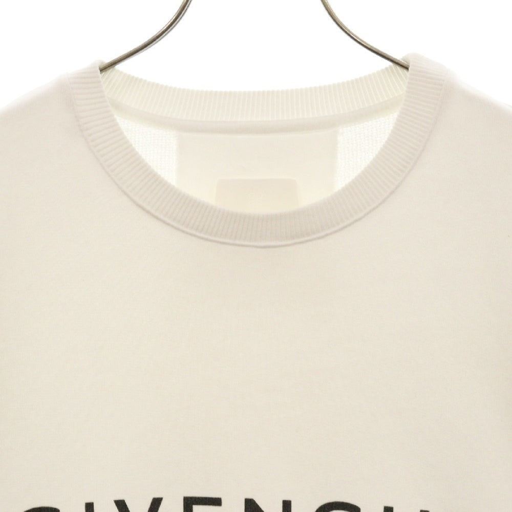 GIVENCHY(ジバンシィ) LOGO SLIM FIT ロゴプリント スリムフィット クルーネック 長袖スウェット ホワイト BMJ0HA3YAC