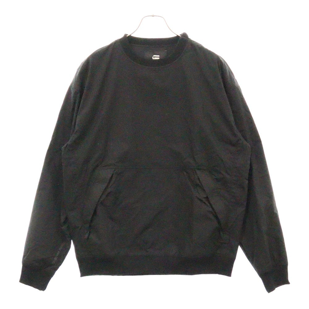 G-STAR RAW(ジースターロウ) PULLOVER SMOCK SWEATER ショルダージップ クルーネック コットン スウェット ブラック D18218-A790-6484