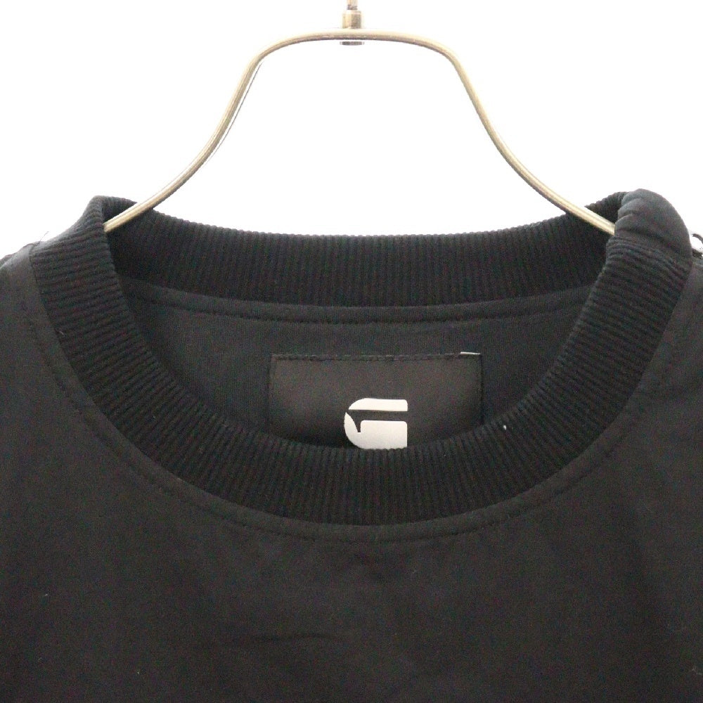 G-STAR RAW(ジースターロウ) PULLOVER SMOCK SWEATER ショルダージップ クルーネック コットン スウェット ブラック D18218-A790-6484