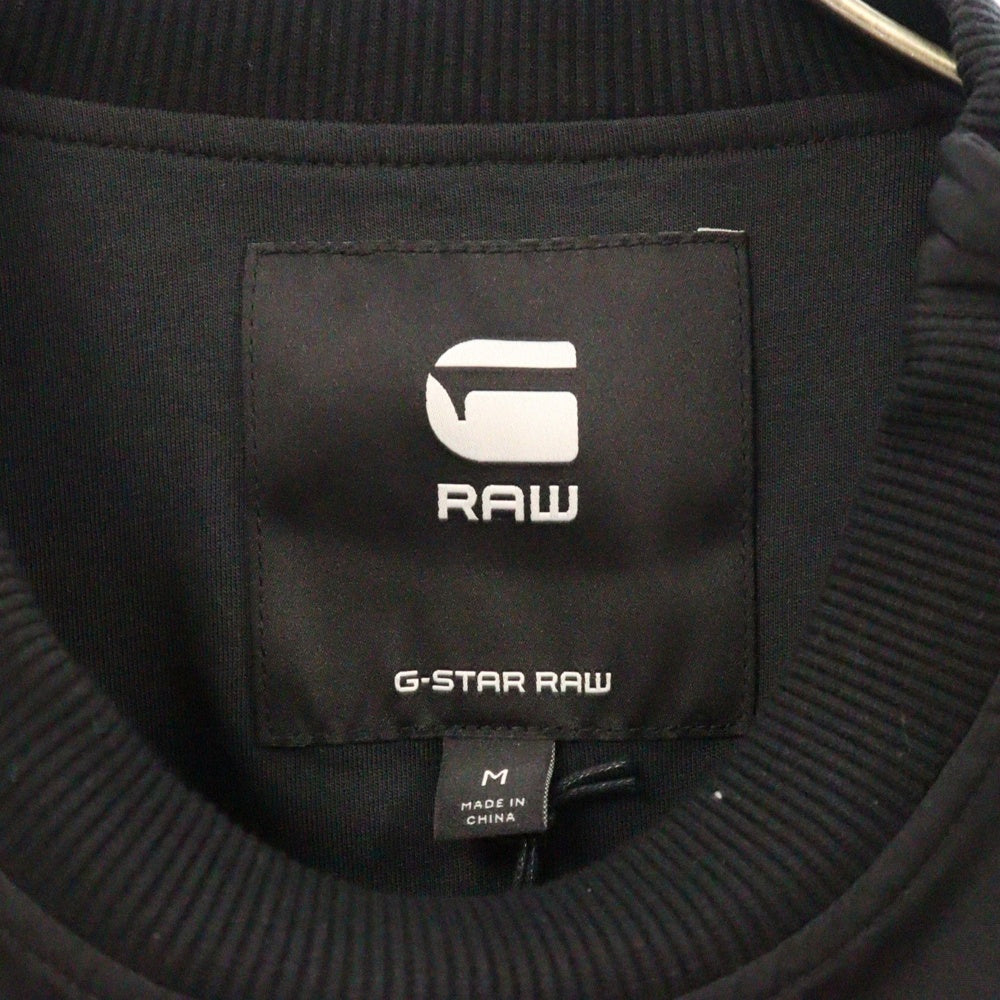 G-STAR RAW(ジースターロウ) PULLOVER SMOCK SWEATER ショルダージップ クルーネック コットン スウェット ブラック D18218-A790-6484