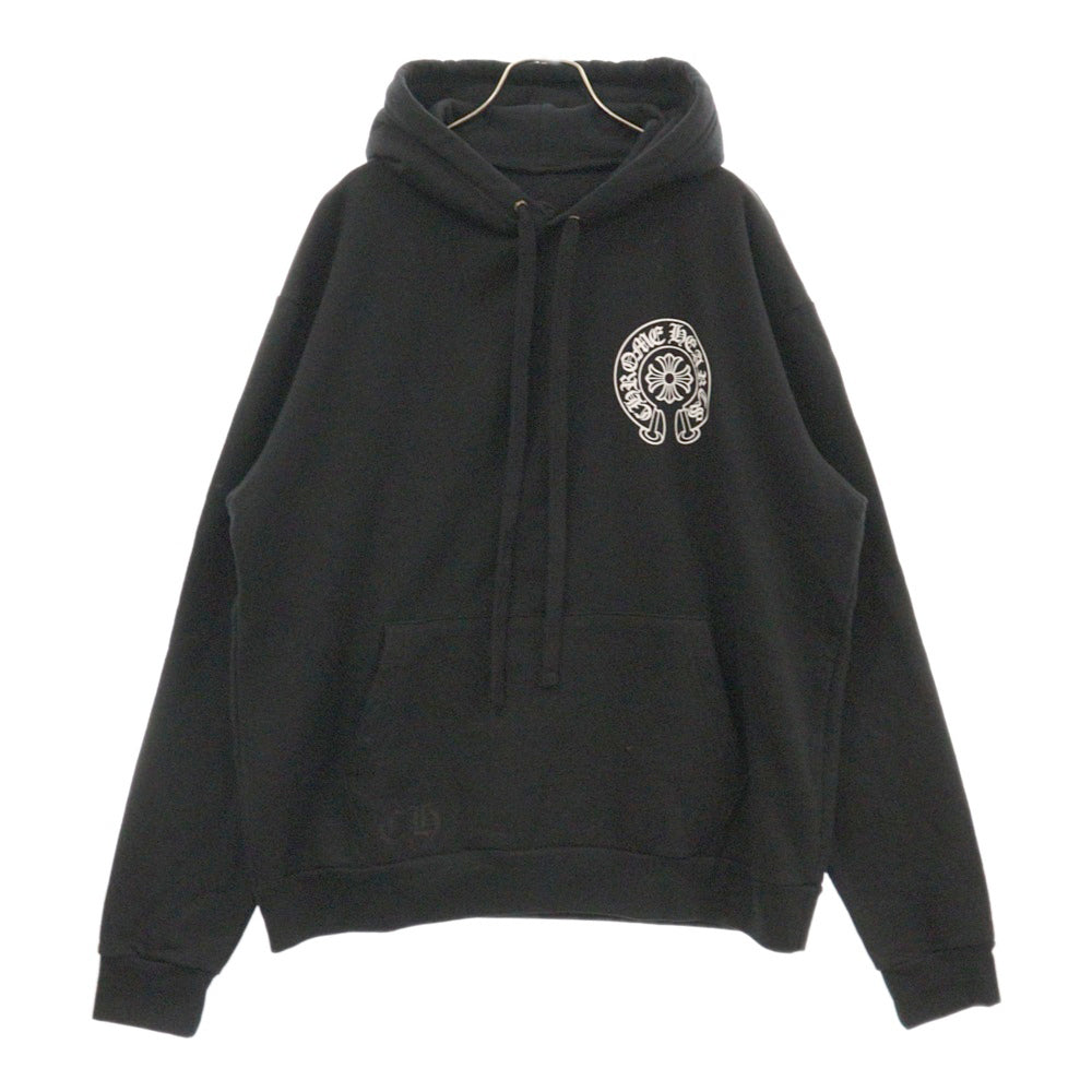 CHROME HEARTS(クロムハーツ) SWTSHRT PLVR ニューヨーク限定 ホースシューバックプリント プルオーバーパーカー ブラック/ホワイト