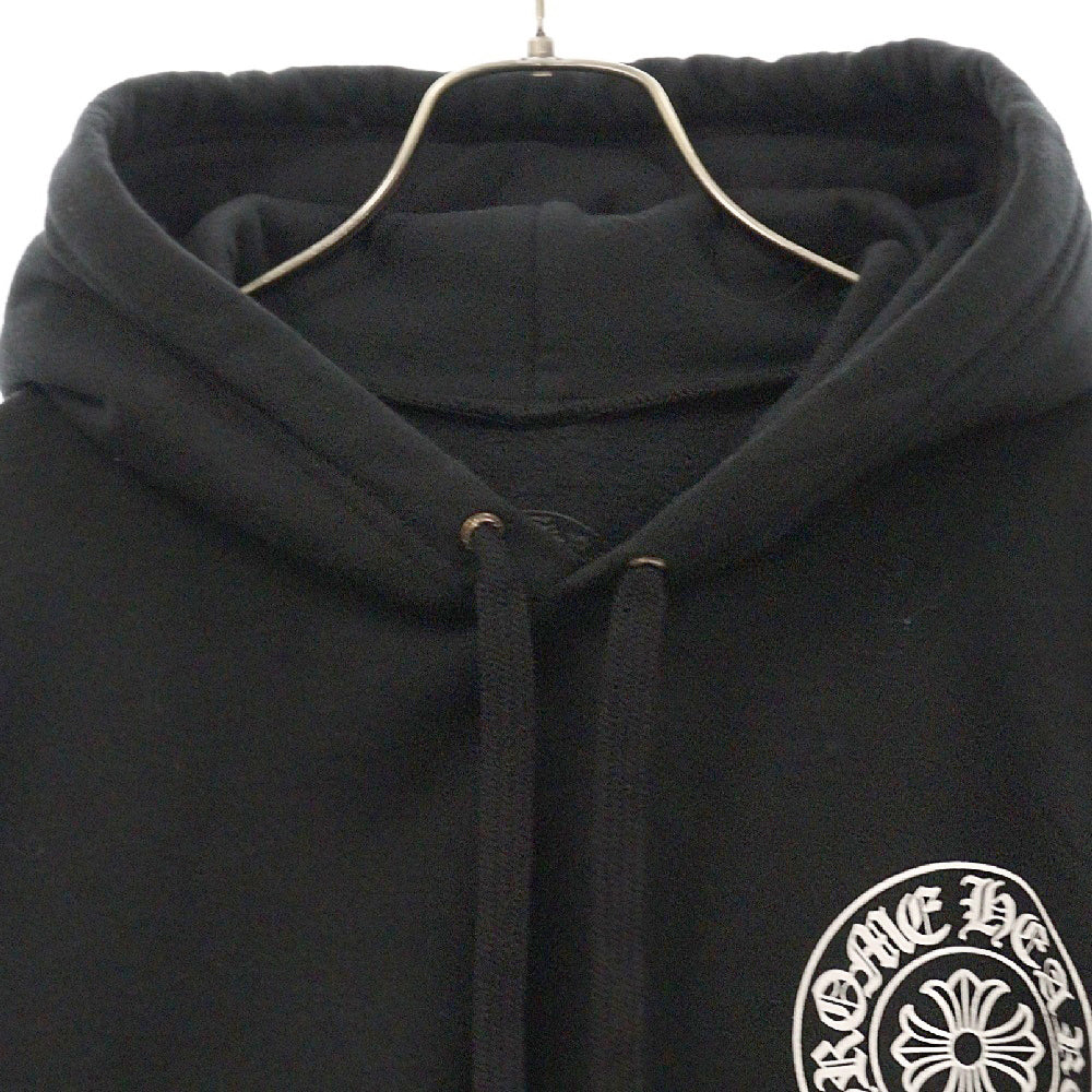 CHROME HEARTS(クロムハーツ) SWTSHRT PLVR ニューヨーク限定 ホースシューバックプリント プルオーバーパーカー ブラック/ホワイト