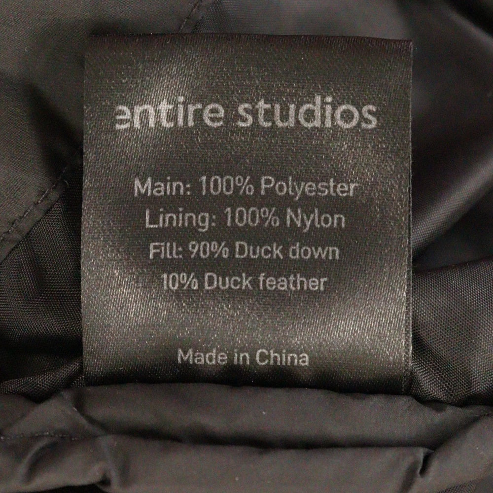 entire studios(エンタイア スタジオ) MML PUFFER DOWN JACKET オーバーサイズ ジップアップ ダウンジャケット ブラック ES2401 PO057