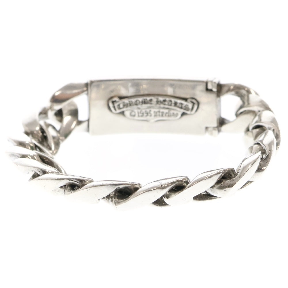 CHROME HEARTS(クロムハーツ) ID DGGR HEART 12LINK ダガーハートショートIDクラシックリンク シルバーブレスレット オールド
