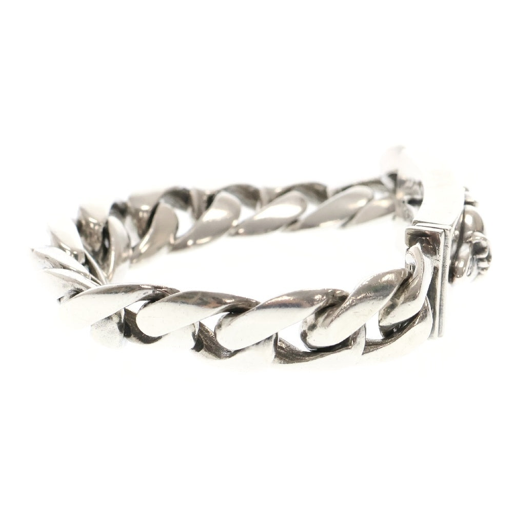 CHROME HEARTS(クロムハーツ) ID DGGR HEART 12LINK ダガーハートショートIDクラシックリンク シルバーブレスレット オールド