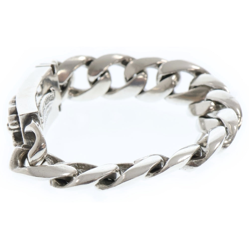 CHROME HEARTS(クロムハーツ) ID DGGR HEART 12LINK ダガーハートショートIDクラシックリンク シルバーブレスレット オールド