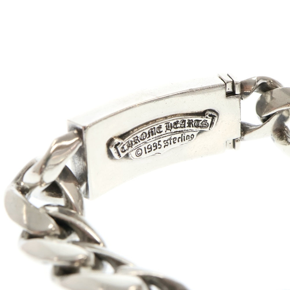 CHROME HEARTS(クロムハーツ) ID DGGR HEART 12LINK ダガーハートショートIDクラシックリンク シルバーブレスレット オールド