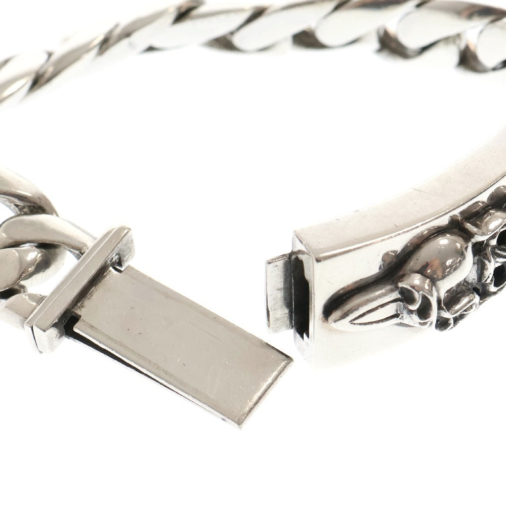 CHROME HEARTS(クロムハーツ) ID DGGR HEART 12LINK ダガーハートショートIDクラシックリンク シルバーブレスレット オールド