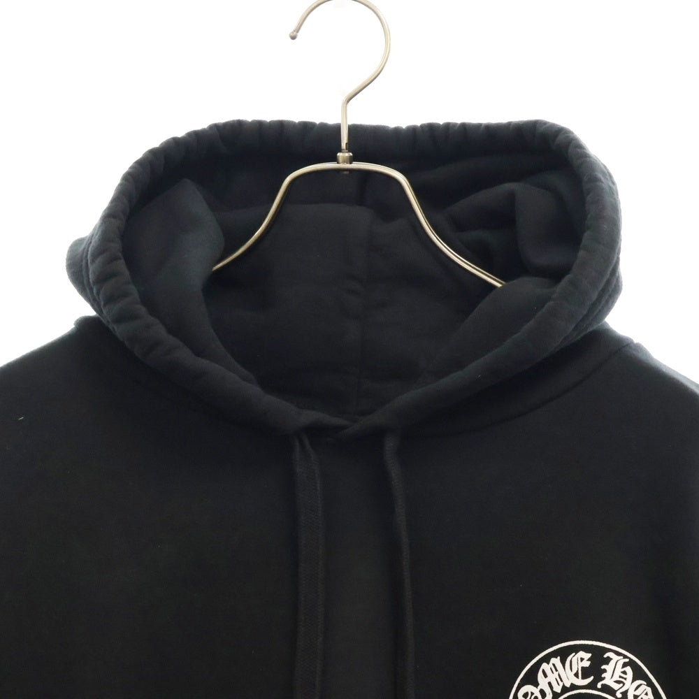 CHROME HEARTS(クロムハーツ) HORSESHOE PULLOVER HOODIE ホースシュープリント アームフローラル スウェットプルオーバーパーカー ブラック