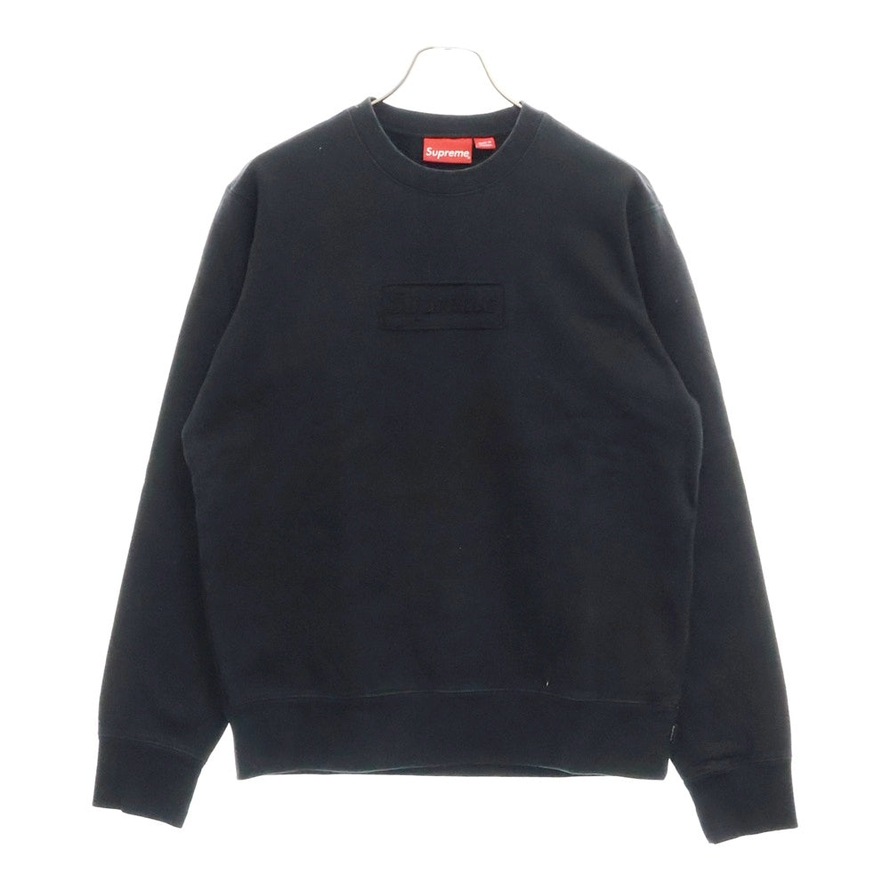 SUPREME(シュプリーム) 20SS Cutout Logo Crewneck カットアウトボックスロゴ クルーネックスウェット ブラック