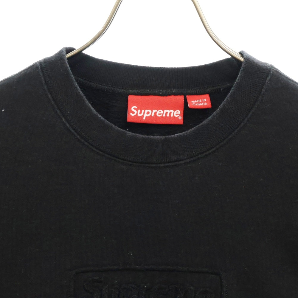 SUPREME(シュプリーム) 20SS Cutout Logo Crewneck カットアウトボックスロゴ クルーネックスウェット ブラック