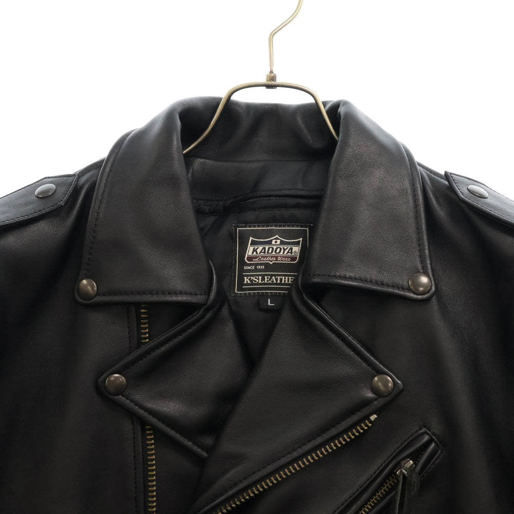 KADOYA(カドヤ) K'S LEATHER ZIP UP JACKET ケーズレザー バイク用 レザージャケット ブラック 1301 334