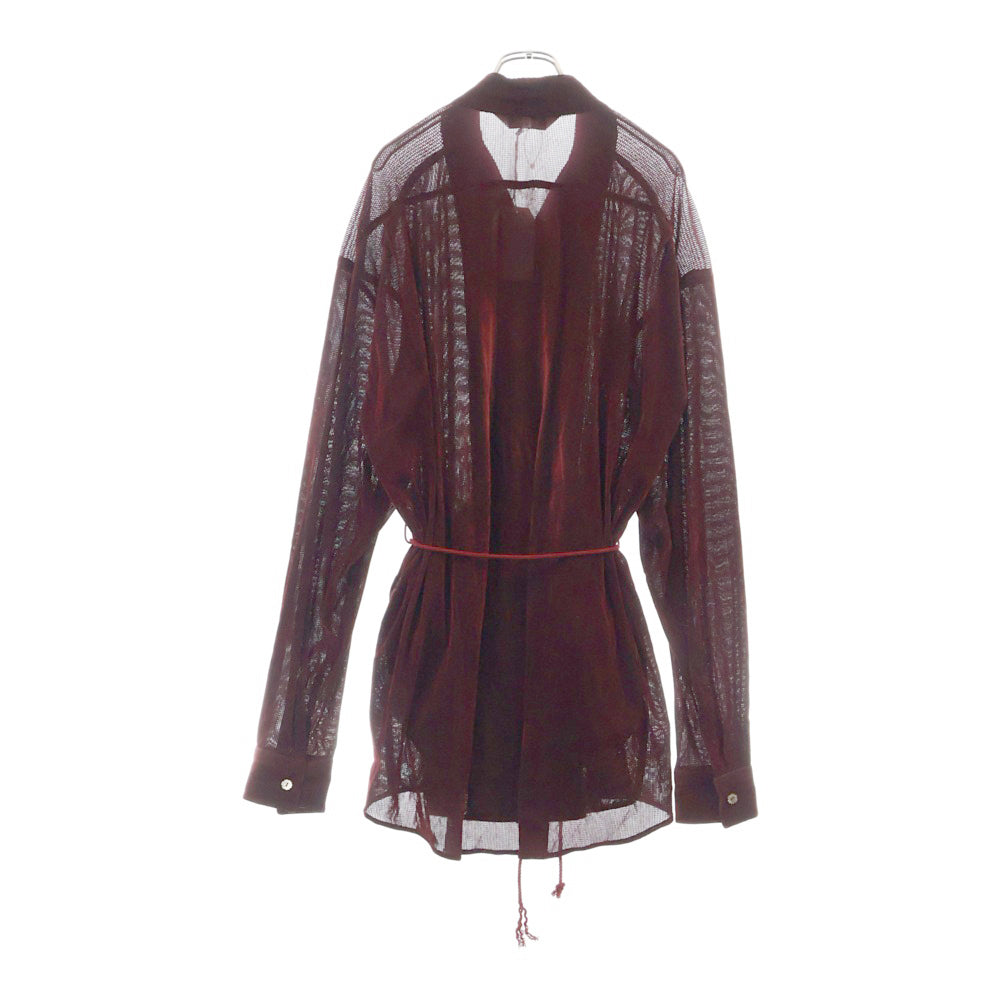 Sasquatchfabrix.(サスクワッチファブリックス) 24AW VELVET MESH WA-NECK SHIRT 24AW-SY9-006 メッシュベロア ワーネックシャツ レッド レディース
