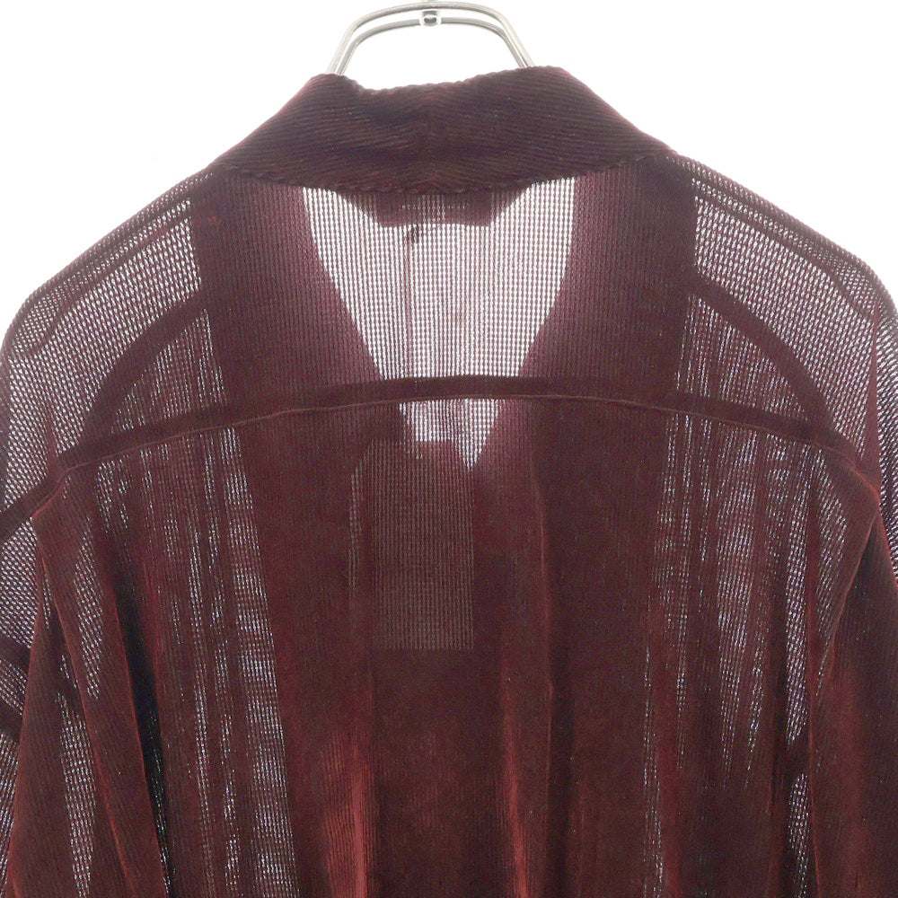 Sasquatchfabrix.(サスクワッチファブリックス) 24AW VELVET MESH WA-NECK SHIRT 24AW-SY9-006 メッシュベロア ワーネックシャツ レッド レディース