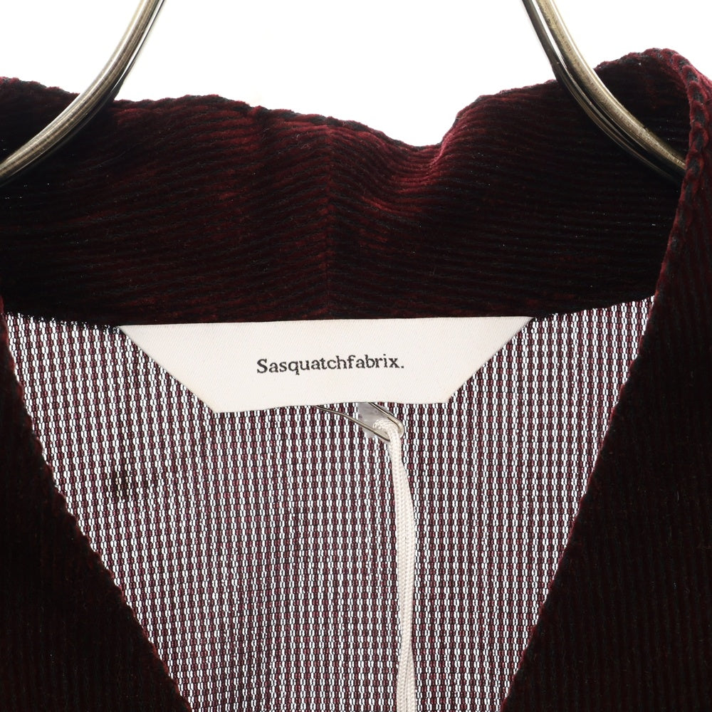 Sasquatchfabrix.(サスクワッチファブリックス) 24AW VELVET MESH WA-NECK SHIRT 24AW-SY9-006 メッシュベロア ワーネックシャツ レッド レディース