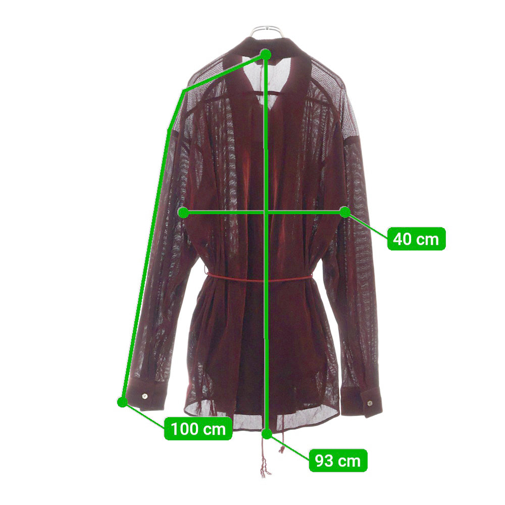 Sasquatchfabrix.(サスクワッチファブリックス) 24AW VELVET MESH WA-NECK SHIRT 24AW-SY9-006 メッシュベロア ワーネックシャツ レッド レディース