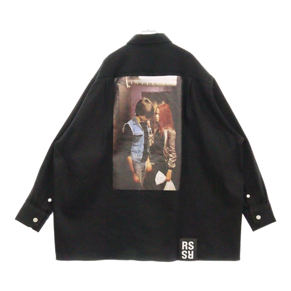 RAF SIMONS(ラフシモンズ) 18AW DENIM EASY FIT SHIRT COUPLE BACK デニムイージーフィットシャツ カップルバック ブラック 182 -247