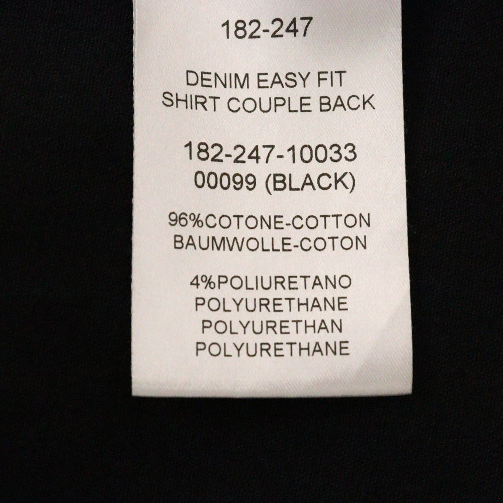RAF SIMONS(ラフシモンズ) 18AW DENIM EASY FIT SHIRT COUPLE BACK デニムイージーフィットシャツ カップルバック ブラック 182 -247