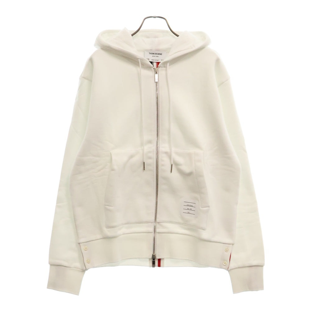 THOM BROWNE(トムブラウン) バックトリコロールライン ジップアップパーカー ホワイト